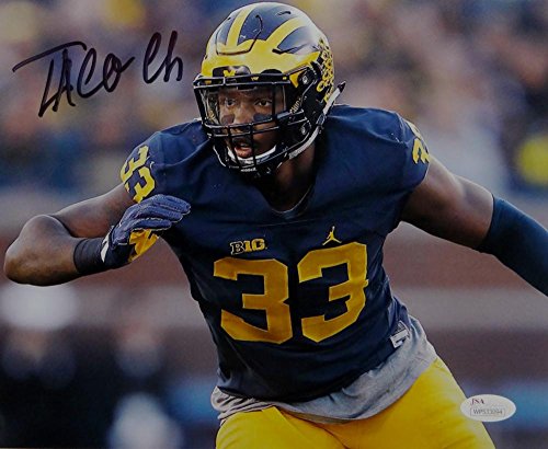 Taco Charlton Autographed 8x10 Michigan Close Up Photo - JSA W Auth