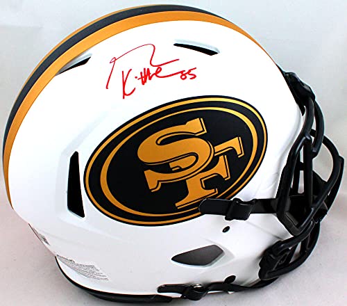 George Kittle Autographed F/S 49ers Lunar Speed Authentic Helmet- Beckett W Hologram Red - 757 Sports Collectibles