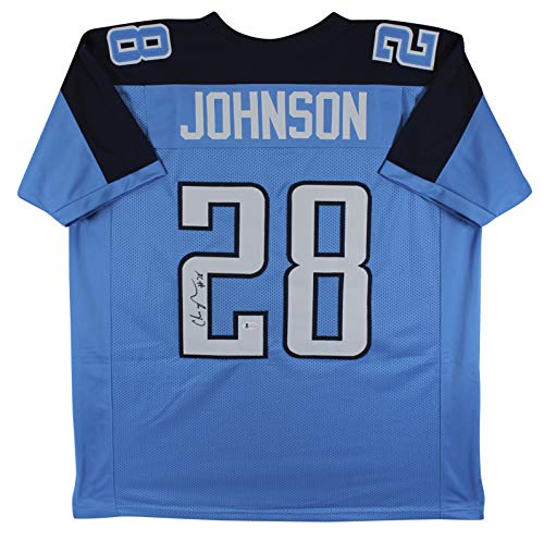 Chris Johnson Authentic Signed Blue Pro Style Jersey Autographed BAS Witnessed - 757 Sports Collectibles