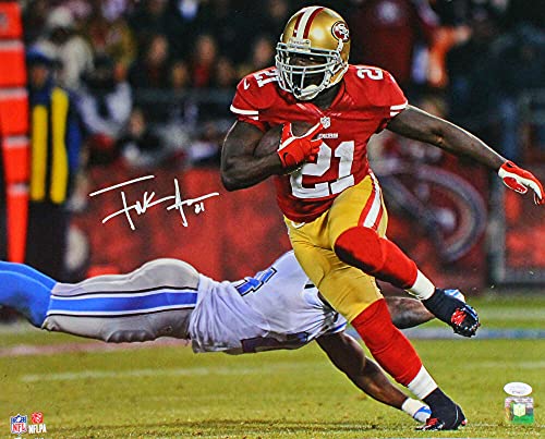 Frank Gore Autographed 16x20 Run Against Lions Photo- JSA W Authenticated White - 757 Sports Collectibles