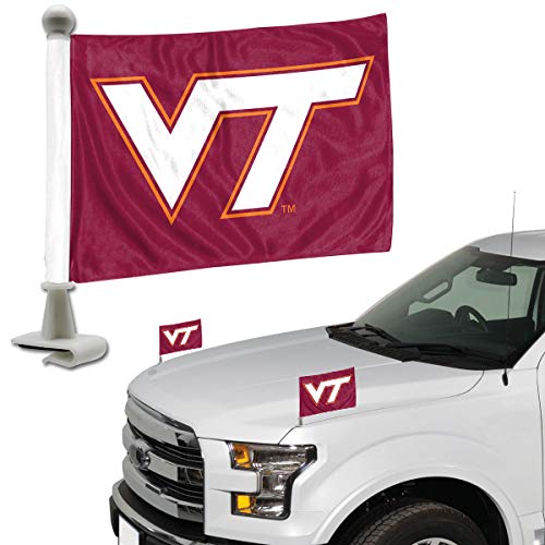 FANMATS 61935 Virginia Tech Hokies Ambassador Car Flags - 2 Pack Mini Auto Flags, 4in X 6in, Perfect for Hood or Trunk - 757 Sports Collectibles