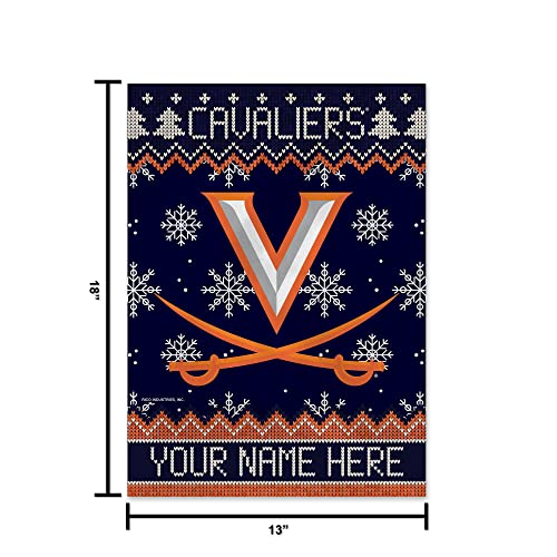 Rico Industries NCAA Virginia Cavaliers Winter/Snowflake Personalized Garden Flag - 757 Sports Collectibles