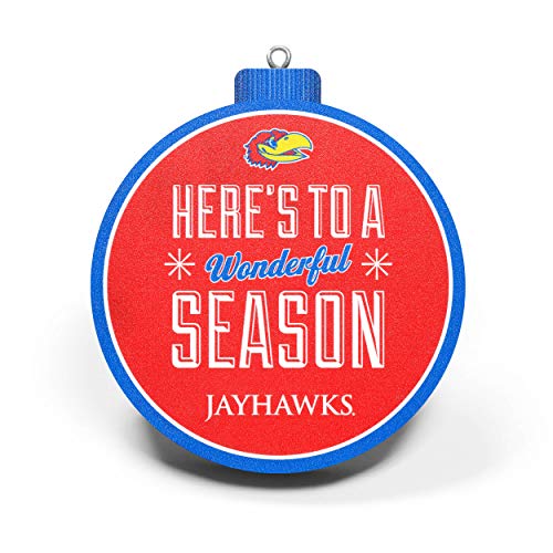 YouTheFan NCAA Kansas Jayhawks 3D Logo Series Ornament, team colors - 757 Sports Collectibles