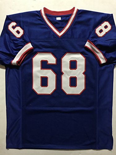 Autographed/Signed Joe DeLamielleure"HOF 03" Buffalo Blue Football Jersey JSA COA - 757 Sports Collectibles