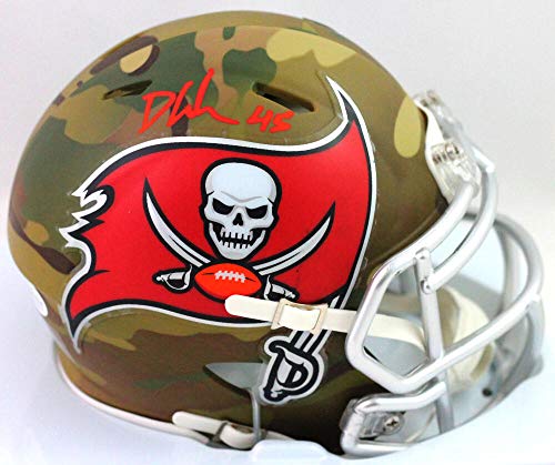 Devin White Autographed Tampa Bay Bucs Camo Speed Mini Helmet - Beckett W Red - 757 Sports Collectibles