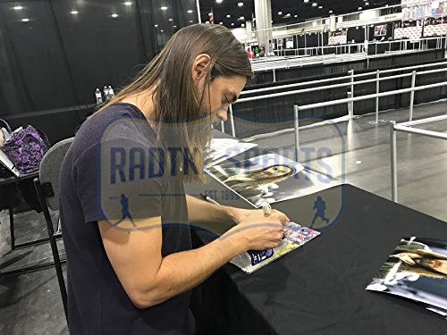 Tom Payne Autographed/Signed The Walking Dead Paul "Jesus" Monroe Action Figure with Gun & Sword - 757 Sports Collectibles