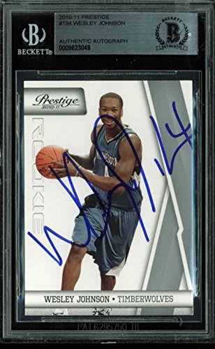 Timberwolves Wesley Johnson Signed Card 2010 Prestige RC #194 BAS Slabbed - 757 Sports Collectibles