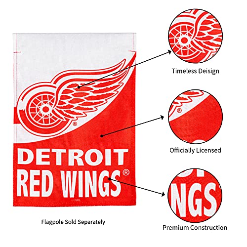 Team Sports America NHL Double Sided Detroit Red Wings Garden Flag Officially Licensed Sports Flag for Home Office Yard Sports Gift - 757 Sports Collectibles