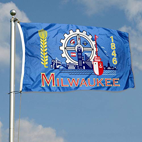 Sports Flags Pennants Company City of Milwaukee Flag 3x5 Foot Banner - 757 Sports Collectibles