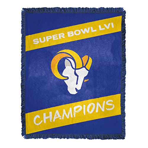 Northwest NFL Los Angeles Rams Super Bowl LVI Champions Woven Jacquard Throw Blanket, 46" x 60", Finale - 757 Sports Collectibles