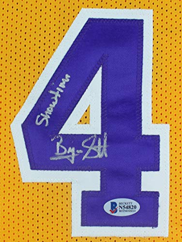 Byron Scott"Showtime" Authentic Signed Yellow Pro Style Jersey BAS Witnessed - 757 Sports Collectibles