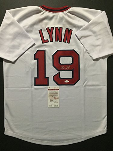 Autographed/Signed Fred Lynn Boston White Baseball Jersey JSA COA - 757 Sports Collectibles