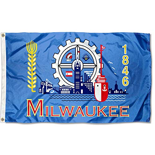 Sports Flags Pennants Company City of Milwaukee Flag 3x5 Foot Banner - 757 Sports Collectibles