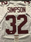 Autographed/Signed OJ O.J. Simpson USC White Football Jersey JSA COA