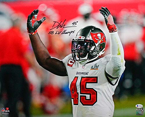 Devin White Signed Buccaneers 16x20 Arms Up Photo W/Insc- Beckett W Auth Black - 757 Sports Collectibles