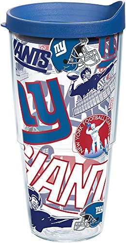 Tervis Made in USA Double Walled NFL New York Giants Insulated Tumbler Cup Keeps Drinks Cold & Hot, 24oz, All Over - 757 Sports Collectibles