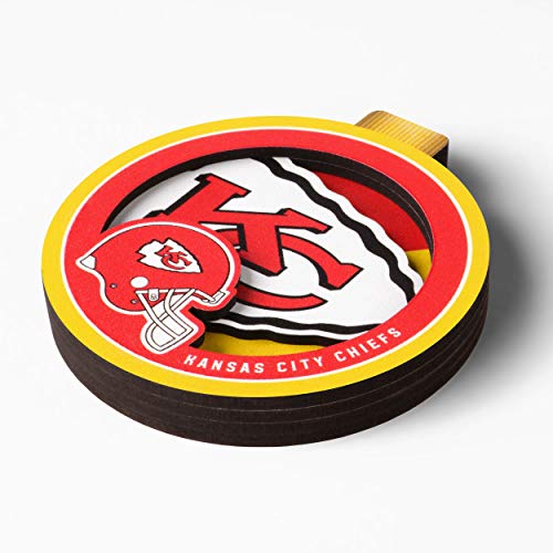 YouTheFan NFL Kansas City Chiefs 3D Logo Series Ornaments, team colors - 757 Sports Collectibles