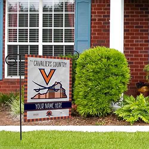 Rico Industries NCAA Virginia Cavaliers This is Cavaliers Country - Plaid Design Personalized Garden Flag - 757 Sports Collectibles