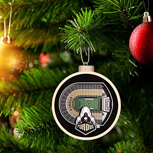 NCAA Purdue Boilermakers - Ross-Ade 3D Stadium View Ornament, Team Colors, Large - 757 Sports Collectibles