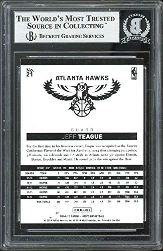 Hawks Jeff Teague Authentic Signed 2014 Hoops #21 Card Autographed BAS Slabbed - 757 Sports Collectibles