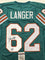 Autographed/Signed Jim Langer"HOF 87" Miami Teal Football Jersey JSA COA