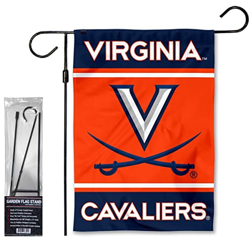 Virginia Cavaliers Garden Banner Flag with Flag Pole Stand Set - 757 Sports Collectibles