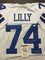 Autographed/Signed Bob Lilly Inscribed"HOF 80" Dallas White Football Jersey JSA COA