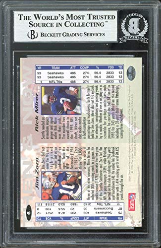 Seahawks Rick Mirer Jim Zorn Signed 1994 UD Collector's Choice #6 Card BAS Slab - 757 Sports Collectibles