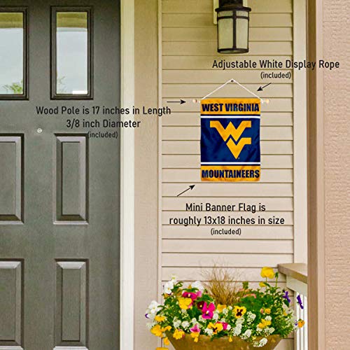 West Virginia Mountaineers Window Wall Banner Hanging Flag with Suction Cup - 757 Sports Collectibles