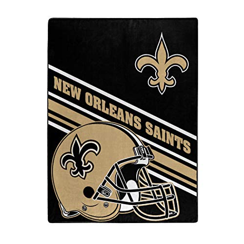 NORTHWEST NFL New Orleans Saints Raschel Throw Blanket, 60" x 80", Slant - 757 Sports Collectibles