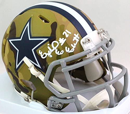 Ezekiel Elliott Autographed Dallas Cowboys Camo Mini Helmet- Beckett W White - 757 Sports Collectibles