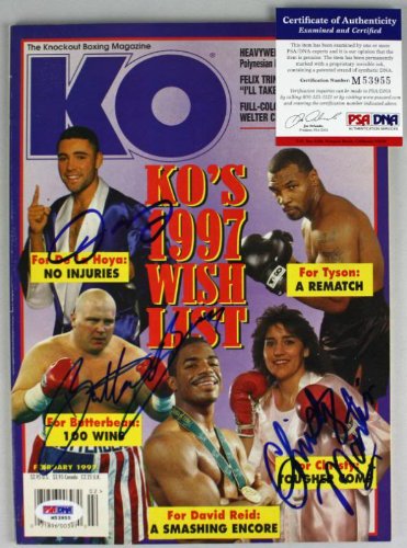 Oscar De La Hoya, Butterbean & Christy Martin Authentic Signed Mag PSA #M53955 - 757 Sports Collectibles