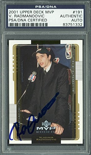 Sonics Vladimir Radmanovic Signed Card 2001 Upper Deck MVP RC #191 PSA Slabbed - 757 Sports Collectibles