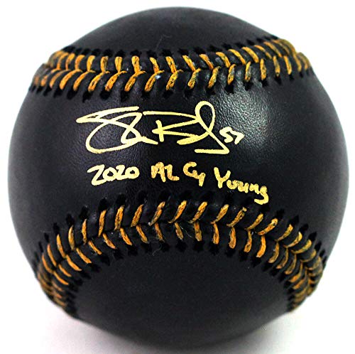 Shane Bieber Autographed Rawlings OML Black Baseball w/Insc - Beckett W Auth Gold - 757 Sports Collectibles