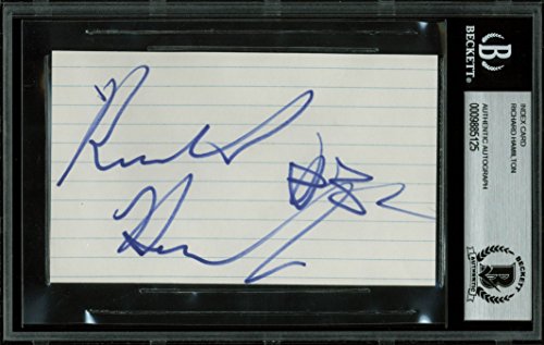 Pistons Richard Hamilton Authentic Signed 3x5 Index Card BAS Slabbed #9885125 - 757 Sports Collectibles