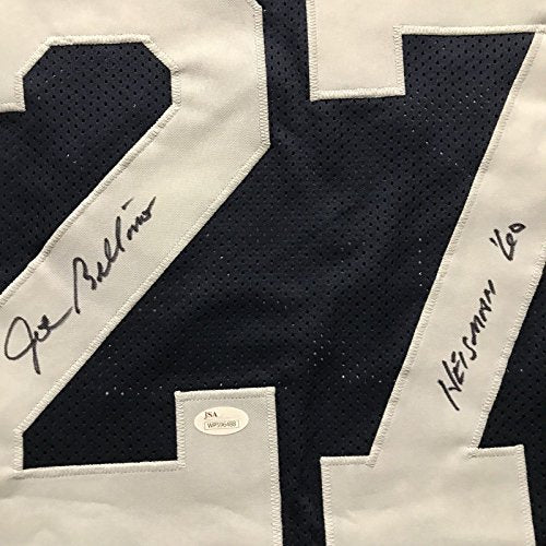 Autographed/Signed Joe Bellino"Heisman 60" Navy Blue College Football Jersey JSA COA - 757 Sports Collectibles