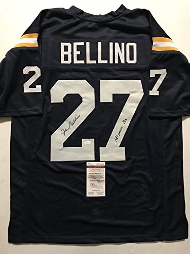 Autographed/Signed Joe Bellino"Heisman 60" Navy Blue College Football Jersey JSA COA - 757 Sports Collectibles