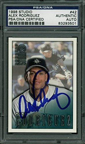 Mariners Alex Rodriguez Authentic Signed Card 1998 Studio #42 PSA/DNA Slabbed - 757 Sports Collectibles