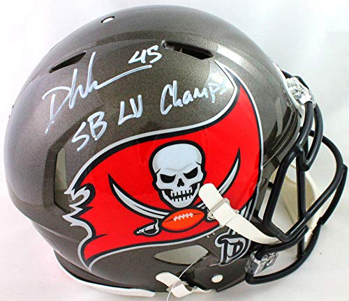 Devin White Signed TB Bucs F/S Authentic Speed Helmet W/Insc- Beckett W White - 757 Sports Collectibles