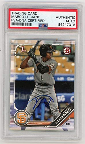 Marco Luciano 2019 Bowman Autographed Card BP-82 - PSA/DNA - 757 Sports Collectibles