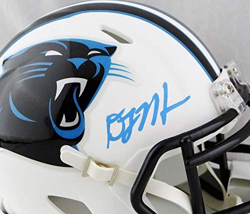 DJ Moore Autographed Carolina Panthers Flat White Mini Helmet - JSA W Auth Blue - 757 Sports Collectibles