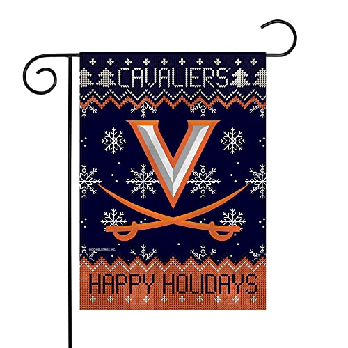 Rico Industries NCAA Virginia Cavaliers Winter/Snowflake 13" x 18" Double Sided Garden Flag - 757 Sports Collectibles