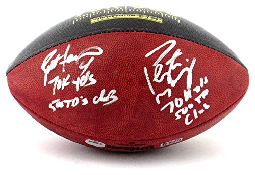 Brett Favre & Peyton Manning Autographed/Signed Wilson Authentic 70K Yards & 500 TDs NFL Football with Yardage & TD Inscription LE of 150 - 757 Sports Collectibles