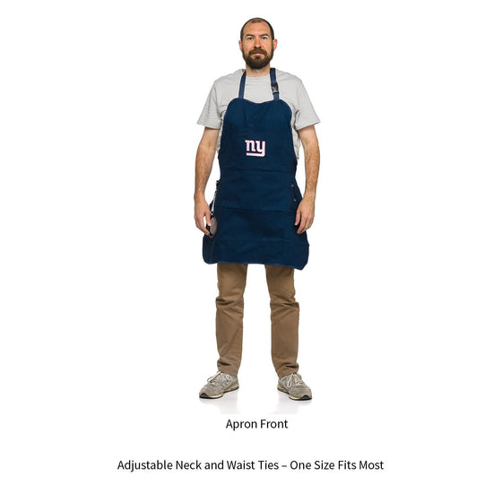 Team Sports America NFL New York Giants Ultimate Grilling Apron Durable Cotton with Beverage Opener and Multi Tool For Football Fans Fathers Day and More - 757 Sports Collectibles