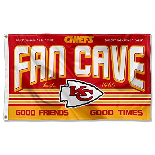 WinCraft Kansas City Chiefs Fan Man Cave Banner Flag - 757 Sports Collectibles