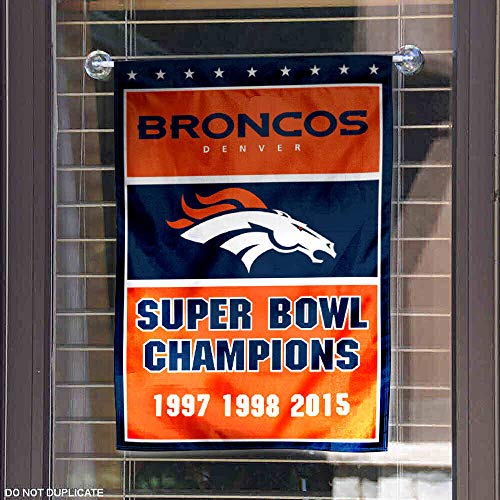 WinCraft Denver Broncos 3 Time Super Bowl Champions Double Sided Garden Flag - 757 Sports Collectibles