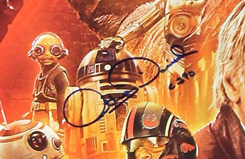 Anthony Daniels Autographed/Signed Star Wars The Force Awakens Poster with "C-3PO" Inscription - 757 Sports Collectibles