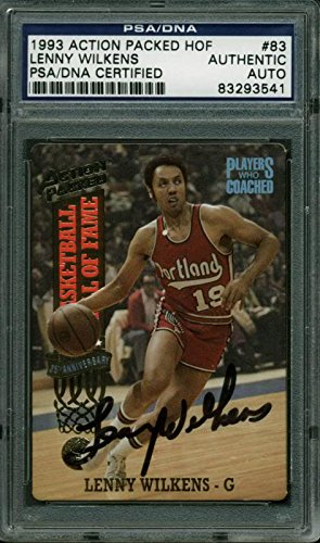 Blazers Lenny Wilkens Authentic Signed Card 1993 Action Packed HOF PSA Slabbed - 757 Sports Collectibles