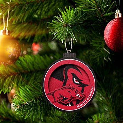 YouTheFan NCAA Arkansas Razorbacks 3D Logo Series Ornament - 757 Sports Collectibles