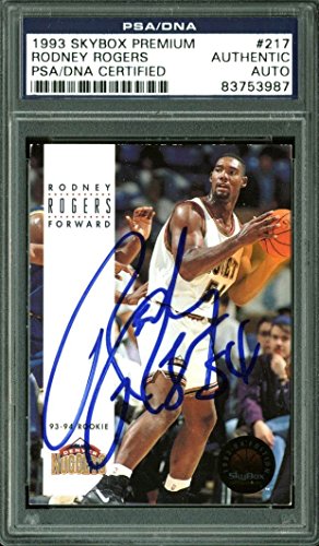 Nuggets Rodney Rogers Signed Card 1993 Skybox Premium RC #217 PSA/DNA Slabbed - 757 Sports Collectibles